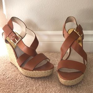 Michael Kors camel wedges